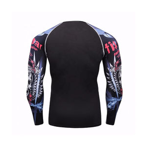 Camiseta de Compresión Transpirable y Ecológica con Estampado por Transferencia de Calor para Hombre, para BJJ, Gimnasio, Surf y Buceo, Suministro OEM - Product Image 3