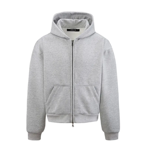 Sweats à capuche lourds personnalisés pour hommes Fabricant de sweatshirts Pull Streetwear Fermeture éclair complète Impression bouffante Sweats à capuche surdimensionnés délavés à l'acide - Product Image 1