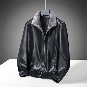 2024 chaquetas de cuero de buena calidad nueva chaqueta de cuero de invierno de lana para hombres chaqueta de cuero con cremallera de calidad Premium para hombres - Product Image 3