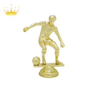 Nouveauté : Support de trophée en plastique PC/ABS doré avec design personnalisable, récompenses sportives de compétition de football, souvenir 100 mm - Product Image 1
