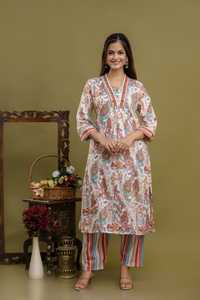 Trendy Long Kurti Set pour les femmes Vêtements ethniques fantaisie Parfait pour mariage et occasion Fournisseur en gros à l'exportation - Product Image 6