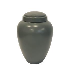 Urna para adultos de cremación de hierro con capa de polvo gris Urna para cenizas conmemorativas Tarro de cenizas de recuerdo de metal moderno - Product Image 1