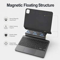 Étui Clavier Personnalisé pour Tablette, Corps en Aluminium Ultra Fin de 6 mm avec Support Magnétique Flottant et Design Tactile en Verre Intelligent