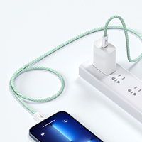 60W Typ-C zu Typ-C 3M Datenkabel Modell 1101227 Grüne Farbe Ladekabel für Unterhaltungselektronik
