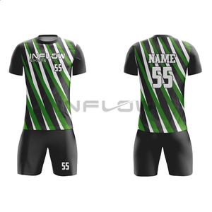 High Quality O-Neck Design Green White Soccer Jersey Youth Training Football Uniforms <b>Sets</b> for Winter for Youth Soccer Training - Product Image 5