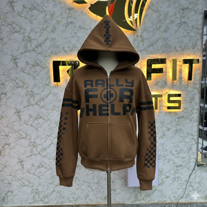 Sweat à capuche à fermeture éclair Musturd imprimé fabriqué en usine à bas prix sweats à capuche pour hommes sweats à capuche pour hommes - Product Image 3