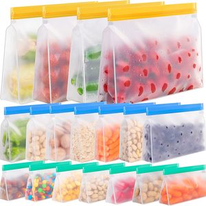 Customized Food Grade Reusable Storage Bags Stand Up Kitchen Silicone Food Bags Reusable Sandwich Bag Silicone