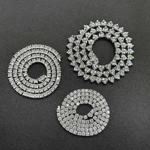 Bijoux Hip Hop Argent Sterling 925 2mm 3mm 4mm 5mm 6.5mm VVS Moissanite Tennis Chaîne Moissanite Diamant Collier - Product Image 3