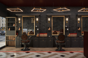 กระจกแต่งหน้าแบบพกพาทันสมัย พร้อมไฟ LED สำหรับร้านเสริมสวย เฟอร์นิเจอร์โชว์สินค้าสำหรับร้านเสริมสวย ใช้ในคลังสินค้า หรือพื้นที่รับประทานอาหาร ทำจากไม้ - Product Image 4