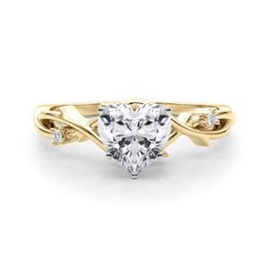 Heart Shape Three Stone Twisted Engagement <b>Ring</b> For Women - Product Image 6