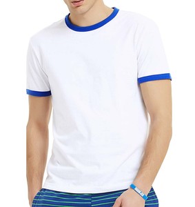 Plain Ringer Tee Camisetas 100% Peinado Anillo 100% Algodón Vintage Manga Hombres-Cuello Camiseta Vintage Manga Hombres Camisetas - Product Image 4