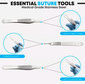 Kit de suture chirurgicale complet de coussinets en silicone durables les mieux notés ensemble de formation pour étudiants en médecine avec outils en acier - Product Image 2