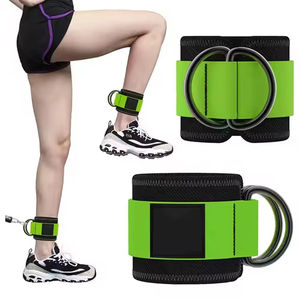 Sangles de cheville rembourrées en néoprène et nylon imperméables unisexes avec double anneau en D respirant pour la protection des entraînements avec câble de fitness - Product Image 6