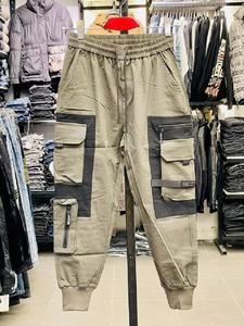 กางเกงคาร์โก้ผ้าฝ้ายน้ำหนักเบาสำหรับผู้ชาย, เสื้อผ้าวิ่งออกกำลังกายผ้าแคนวาสไซส์ใหญ่พิเศษเป็นมิตรต่อสิ่งแวดล้อม - Product Image 5