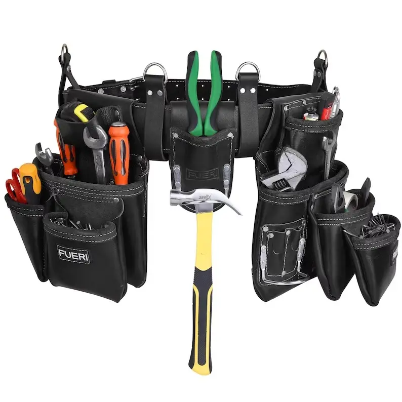 High-quality Pure Cowhide Multi-pocket Tool Belt And Multi-functional Heavy-duty Scaffold Tool Belt AS-0002