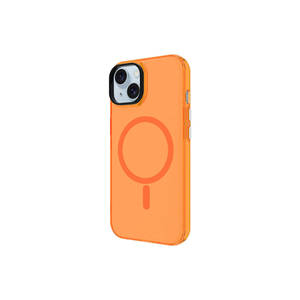Funda trasera rígida transparente esmerilada Netzy compatible con MagSafe C-Pro para iPhone 15 Plus 14 Plus 13 Pro Max - Logotipo amarillo - Product Image 3