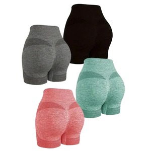 Pantalones cortos de impacto con logotipo, pantalones cortos de yoga sin costuras, ropa deportiva de entrenamiento de alto estiramiento para mujeres, Fitness, gimnasio, correr, ajuste cómodo - Product Image 1
