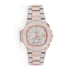 Personnalisé 41mm En Acier Inoxydable Analogique Mécanique De Luxe Montre Pour Hommes Glacé Moissanite Diamant Style Hip Hop Verre À La Mode - Product Image 3
