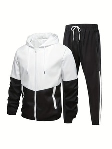 Ensemble de survêtements à logo personnalisé unisexe de haute qualité 320 GSM coton polyester pantalon de survêtement coupe-vent à capuche pour hommes - Product Image 5