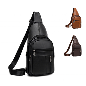 Premium Leather Crossbody Chest <b>Bag</b> for <b>Men</b> and Women Lightweight Travel <b>Sling</b> with Adjustable Strap and Pockets - Product Image 6