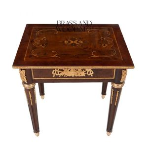 Juego de Mesa Consola Clásica de Madera de Lujo con Detalles en Latón - Product Image 4