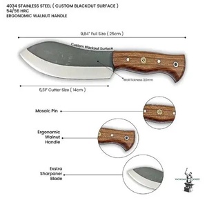 Custom Handmade 10-Inch Carbon Steel Chef Cleaver Knife with Unique Leather Sheath Beautiful Handle Customizable Supported - Product Image 4