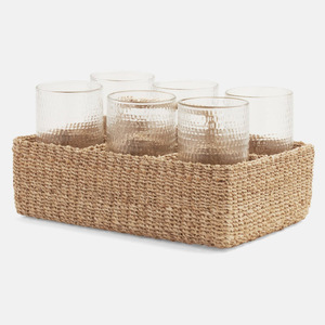 Open Weaving Seagrass <b>Utensil</b> <b>Holder</b> for Countertop Raffia Grass Cutlery and Napkin <b>Holder</b> Caddy - Product Image 6