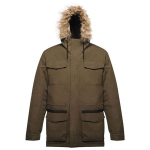 เสื้อแจ็คเก็ตพาร์กาผ้าสำหรับผู้ชายรุ่นใหม่ ระบายอากาศได้ดี สีเขียวมะกอกเข้ม สวมใส่สบาย - Product Image 3