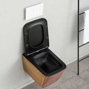 Armoire à <span class=keywords><strong>eau</strong></span> monobloc sans rebord montée en céramique Wc suspendu Prix <span class=keywords><strong>Toilette</strong></span> à suspension murale en or rose - Product Image 3