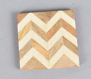 resin and wood inlay zigzag pattern coaster Premium <b>Scratch</b> Resistant Drink Mats for Wholesale Buyers and Bulk Orders - Product Image 2