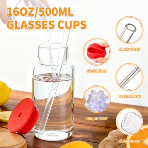 Produits les plus vendus 2026 Bouteille en verre pour eau gazeuse Tasse à café Tasse de voyage mondiale Écologique Verre borosilicate de haute qualité Vaisselle - Product Image 4
