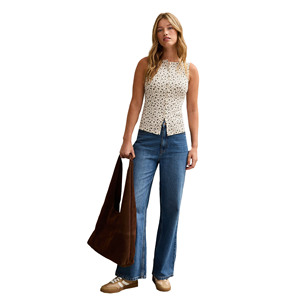 Débardeurs respirants en polyester/coton personnalisés OEM pour femmes, couleur unie, style décontracté d'été, col en O, bouton/dentelle/rivet - Product Image 2