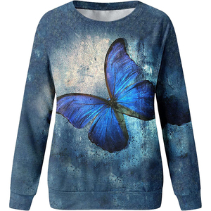 Sweat à col rond surdimensionné pour femmes imprimé personnalisé 100% coton Polyester pull nouvelle saison automne sweat tricoté - Product Image 4