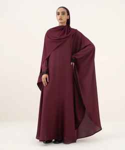 Robe longue à manches longues en dentelle de couleur unie pour femmes musulmanes, modeste, décontractée, simple, style A, 2026, abaya traditionnelle pour la prière, Hajj - Product Image 2