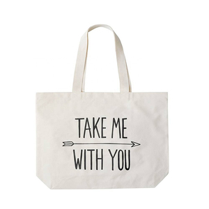 ขายส่งโลโก้พิมพ์แบบกําหนดเองราคาถูกถุงผ้าฝ้ายช้อปปิ้งนํากลับมาใช้ใหม่ได้ต่ําขั้นต่ําธรรมดาสีขาวเปล่ากระเป๋าผ้าใบผ้าฝ้าย - Product Image 6