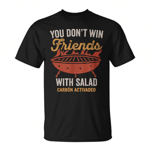 T-shirt « Vous ne gagnez pas d'amis avec une salade » pour le barbecue - Product Image 2
