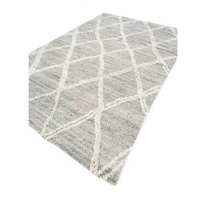 Zuri Hand Knotted Wool <b>Rugs</b> Grey & Black <b>Boho</b> Style Abstract Pattern for Home-Skwl-587 for Living Room Hallway Rectangle Carpet - Product Image 2