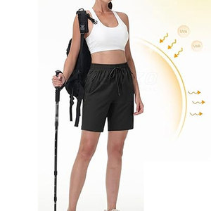 Shorts Deportivos de Lona Elástica para Mujer, Cintura Alta, Secado Rápido, Ecológicos, con Cierre de Cordón, para Gimnasio, Fitness, Running y Ropa Deportiva - Product Image 6