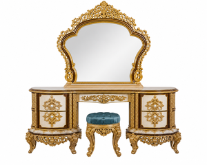 Royal Maharaja High <b>Back</b> <b>Bed</b> & Bedroom Furniture Premium Teak Wooden <b>Bed</b> Furniture <b>Bed</b> Dresser Wardrobe Side Stools <b>For</b> USA - Product Image 3