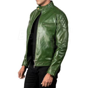 Veste en cuir pour homme, nouveau style, plusieurs poches, manches longues, fermeture éclair avant, veste de haute qualité pour l'extérieur, vestes pour homme - Product Image 3