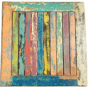 Table basse en bois de teck recyclé massif avec plusieurs couleurs pour l'intérieur et l'extérieur - Product Image 6