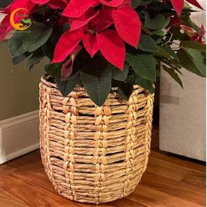 Haute qualité personnalisable naturel cercle jacinthe d'eau tissé à la main conception Portable panier à linge pour la maison cuisine stockage - Product Image 5