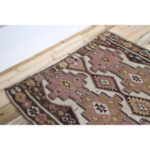 Alfombra Turca, Alfombra de Pasillo de 4.1x11.9 pies, Alfombra Vintage de Lana con Diseño Geométrico Morado - Product Image 5