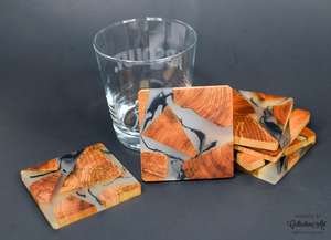 Best Quality Resin and Wood Mix <b>Coasters</b> Unique Handmade Marble Effect Stone <b>Drink</b> <b>Coasters</b> for Tea Coffee Bars Classic Style - Product Image 5