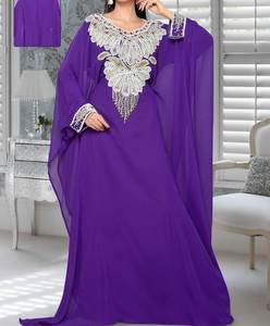 Vestido Largo de Fiesta para Mujer Musulmana, Estilo Dubai Islámico, Casual, de Lujo, Talla Grande, Abaya, Bordado a Mano con Cuentas - Product Image 3