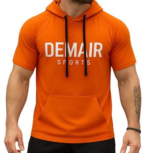 Pull athlétique hommes de qualité supérieure décontracté coupe ajustée respirant antistatique 100% Polyester séchage rapide Streetwear mode t-shirt - Product Image 1