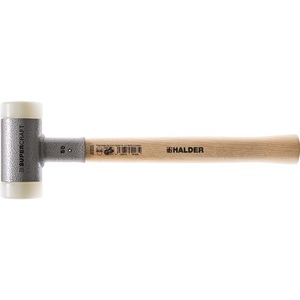 Supercraft Soft-Faced <b>Hammer</b> 370mm Length 70mm Head Diameter Hickory & Hard Nylon White HALDER Recoil-Free for Garden Use - Product Image 1