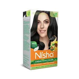 Lowest Prices Natural Black Cream Hair Color 100% Grey Coverage Conditioning With Natural Herbs 120gm Natural Black