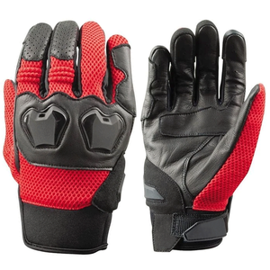 Air Vented Leather & Mesh Textile Winter Custom Motorbike Gloves Grey Black Motorcycle Auto Racing Wear Unisex - Product Image 4