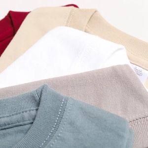 เสื้อยืดไหล่ปล่อยแนววินเทจเสื้อยืดผ้าฝ้าย100% เฮฟวี่เวทเสื้อยืดโลโก้ขนาดพลัสไซส์สำหรับผู้ชาย - Product Image 3